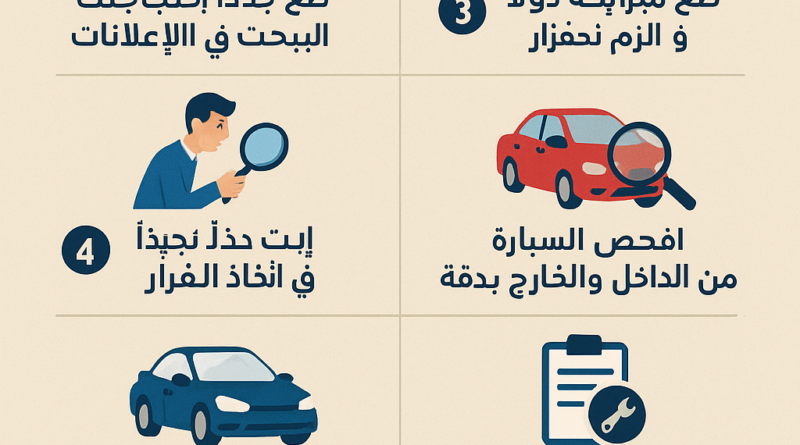 8 خطوات ذكية عليك اتباعها لشراء سيارة مستعملة بسعر مناسب
